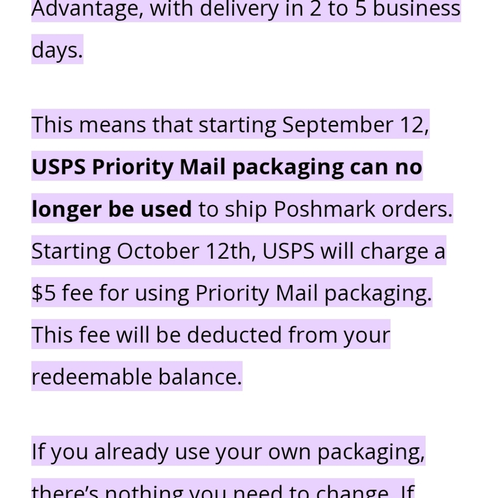 Poshmark Shipping Alert Notice - Picture 3 of 9
